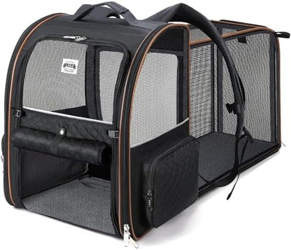 Large Cat Backpack Carrier Expandable Pet Carrier Backpack by LEKEBOBOR