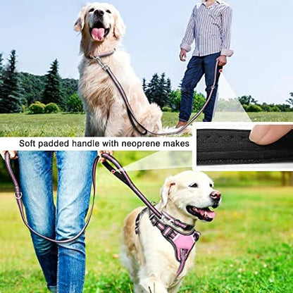 WINSEE Pet Harness Collar and Leash Set, All-in-one Reflective Dog Harness No - Image 6