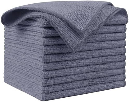 AIDEA Microfiber Cleaning Cloth Grey 10PK, Microfiber Towels 12"×12" by AIDEAHOME