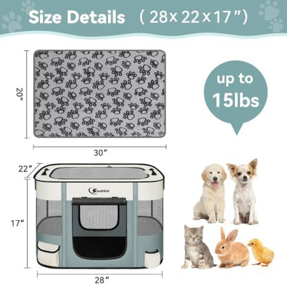 Siedihit 28" Dog Playpen, Cat Puppy Pen, Pet Portable Crate Indoor Outdoor - Image 7