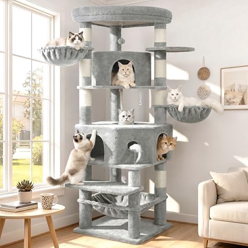 Cat Tree, 81.1" Skyward Corner Cat Tower by VibrissiaHome