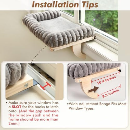 Cloud-Soft Cat Window Sill Perch, Zipper Design Cushion Pet Bed - Image 6
