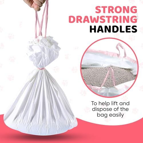Cat Litter Box Liners 30 Count Drawstring Kitten Waste Bag - Image 5