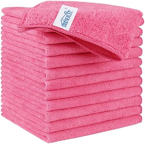 HOMEXCEL Pink Microfiber Cleaning Cloth, Microfiber Towels by HOMEXCEL