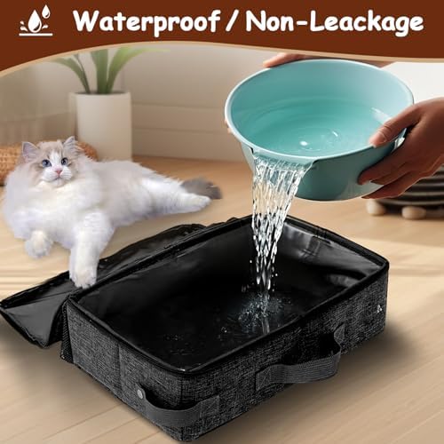 Foldable Cat Litter Box with Lid, Collapsible Travel Litter Box - Image 3