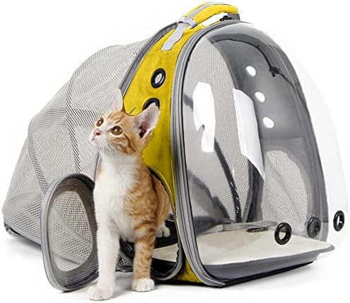 Expandable Cat Backpack Carrier, Fit up to 12 lbs, Space Capsule Astronaut by halinfer