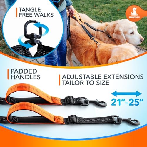 SparklyPets Active Pack Hands Free 2 Dogs Leash Medium & Large - Image 4