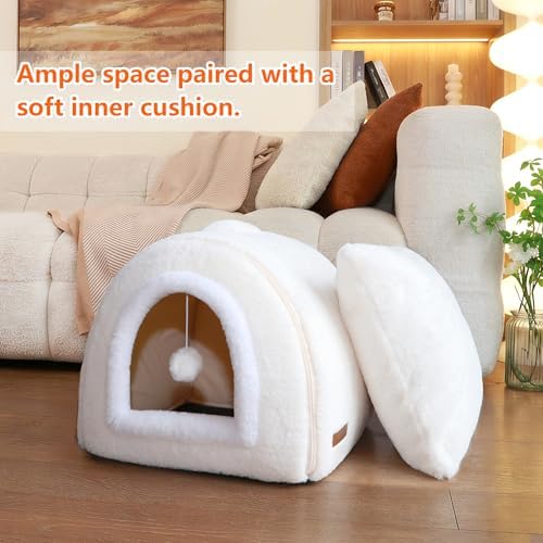Cat Bed for Indoor Cats，Foldable cat cave，Anti-Slip & Water-Resistant - Image 3