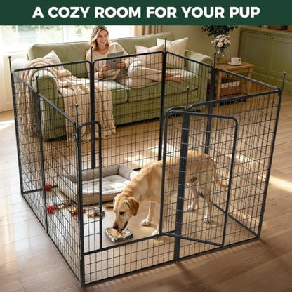 FXW Rollick Dog Playpen with Stainless Steel Lick Mat, 8 Panels - Image 2