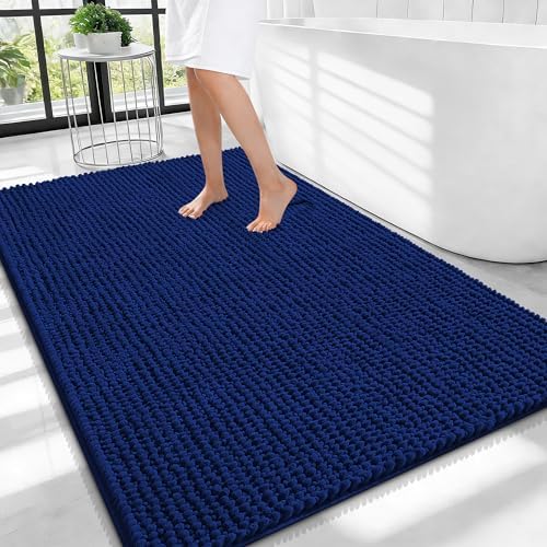 OLANLY Thick Chenille Large Bathroom Rugs 40x32, Absorbent Bath Mat by OLANLY