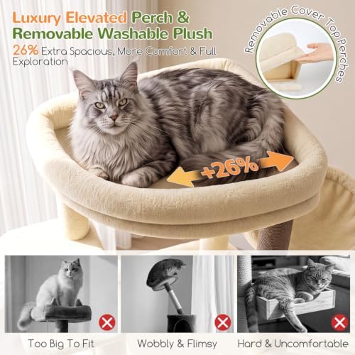 Globlazer Tall Cat Tower for Indoor Adult Cats - Image 3