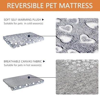 VANKEAN Reversible Cool/Warm Crate Mat Waterproof Washable Firm S-XXL Grey - Image 3