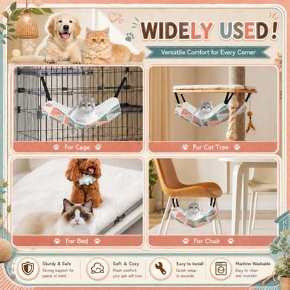 Jetec 2 Pack Cat Hammock for Cage, Geometry Pattern - Image 2