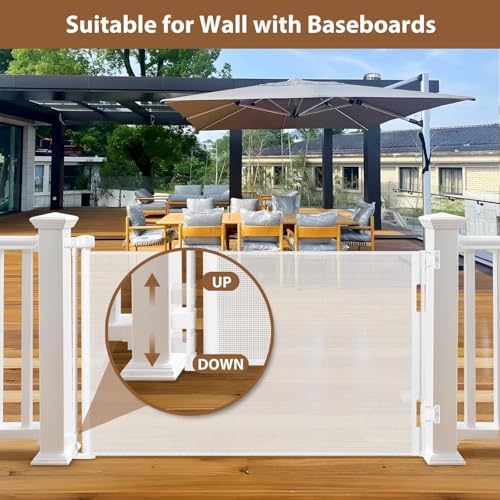 100" Wide Weatherproof Outdoor Retractable Gate, Extra Long Baby Gate - Image 6
