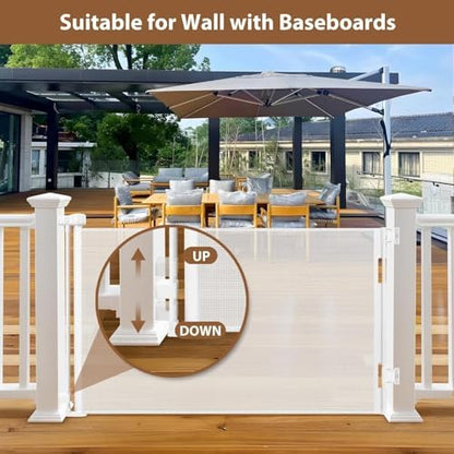 100" Wide Weatherproof Outdoor Retractable Gate, Extra Long Baby Gate - Image 6