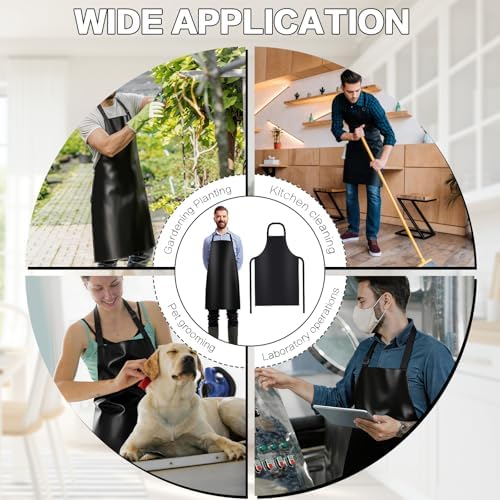 4 Pack Waterproof Vinyl Apron, Heavy Duty Adjustable Dishwasher Apron - Image 6