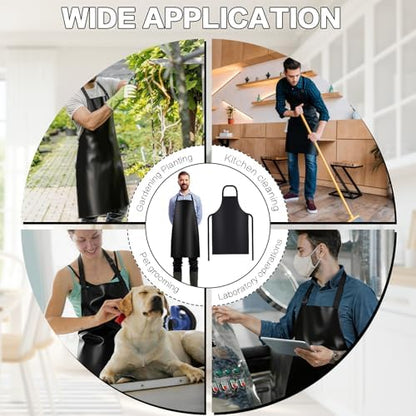 4 Pack Waterproof Vinyl Apron, Heavy Duty Adjustable Dishwasher Apron - Image 6