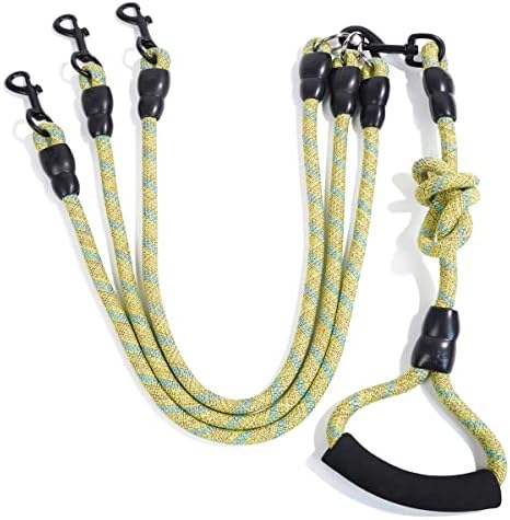 3 Dog Leash for 1-3 Dogs, 360° Swivel, No Tangle by Heyllou