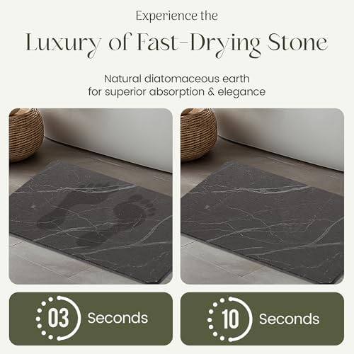 Quick Dry Shower Stone Bath Mat, Super Absorbent & Non-Slip 24 x 16 Inch - Image 5