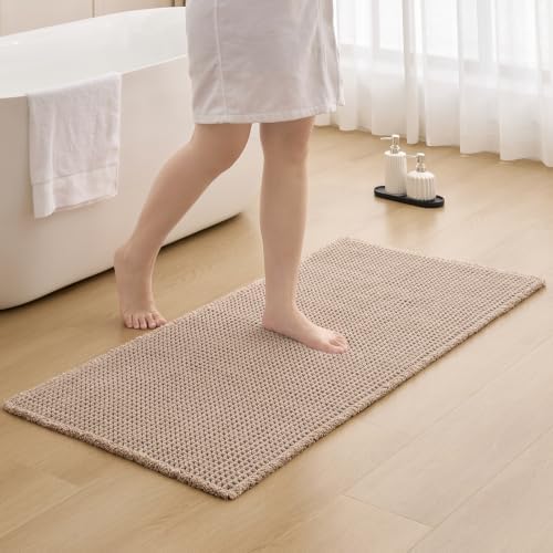 ILANGO Upgraded Waffle Bath Rug 24x48, Super Absorbent Non Slip Bath Mat by ILANGO