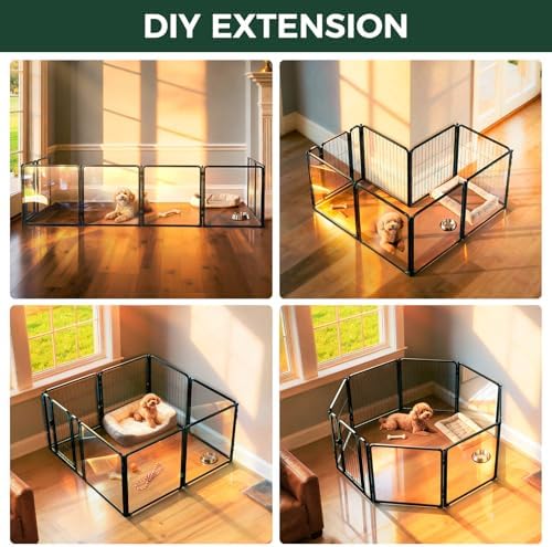 FXW AuraSpace Pro Acrylic & Wire Mesh Indoor Dog Playpen, 8 Panels - Image 5