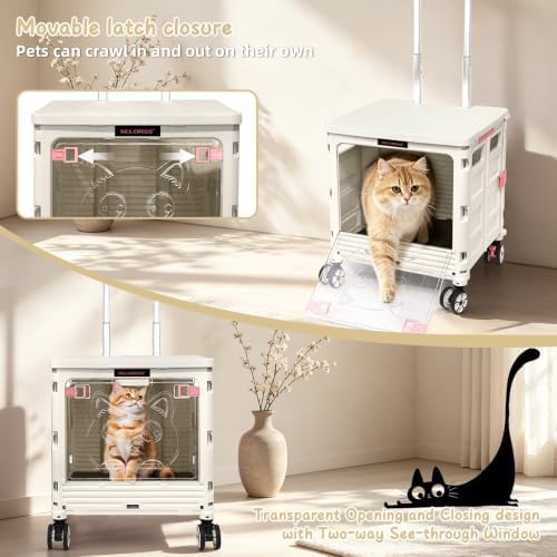 2-in-1 Foldable Shopping Cart & Rolling Pet Carrier, 55L Collapsible Utility - Image 4