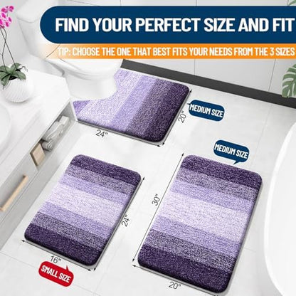 OLANLY Large Bathroom Rugs 60x40, Extra Soft Absorbent Microfiber Bath Rugs - Image 2