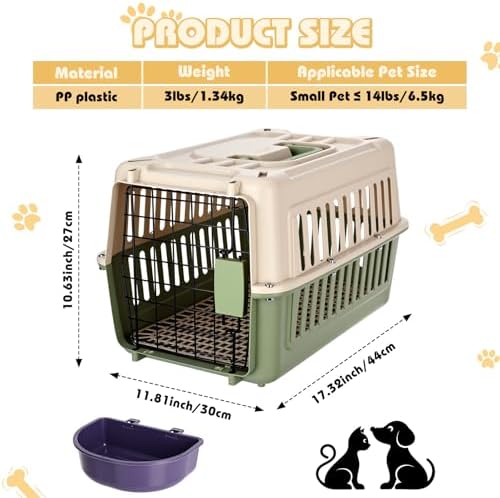 2 Set Hard Plastic Pet Carrier Breathable Dog Cat - Image 2