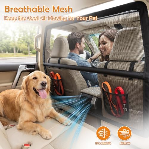 Dog Car Barrier, 56 Inch Wide Coverage Dog Barrier - Image 4