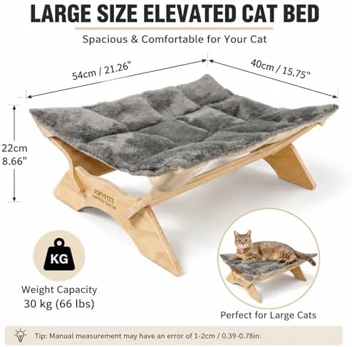 JSPYFITS Elevated Cat Bed Hammock, Raised Cat Bed - Image 4