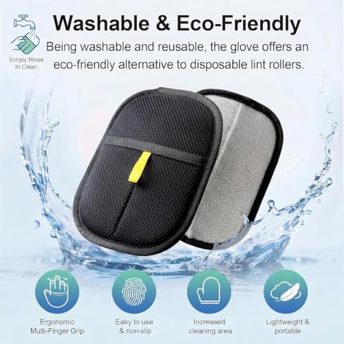 2-Pack Pet Hair Removal Glove, 5-Finger Electrostatic Fur Remover, Reusable - Image 3