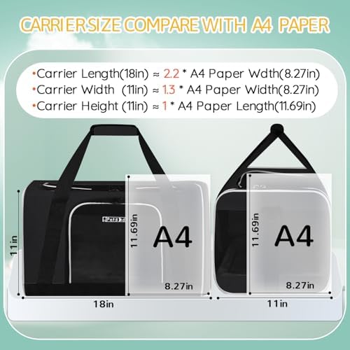 Petskd Small Pet Carrier 18" L x 11" W x 11" H Airline Approved - Image 3
