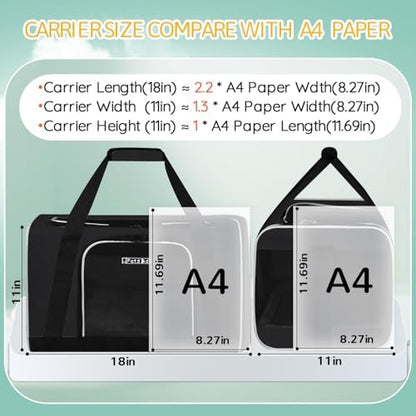 Petskd Small Pet Carrier 18" L x 11" W x 11" H Airline Approved - Image 3