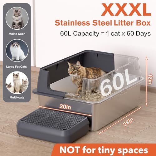XXL Stainless Steel Litter Box - Image 2