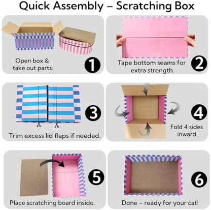 5 Pack Cat Scratcher Box Set Oval Scratch Bed - Image 5