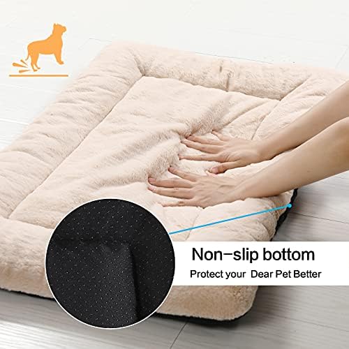 Dog Crate Pad Washable Dog Bed for Crate Large Cozy Mat 42-Inch Cream - Image 6