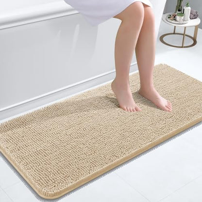 OLANLY Bathroom Runner Rugs 47x20, Extra Soft Absorbent Chenille Bath Rugs by OLANLY