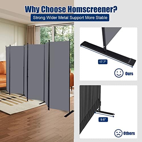 Room Divider 6 Panel-132''Wide, 6FT Room Dividers and Folding Privacy Screen - Image 3