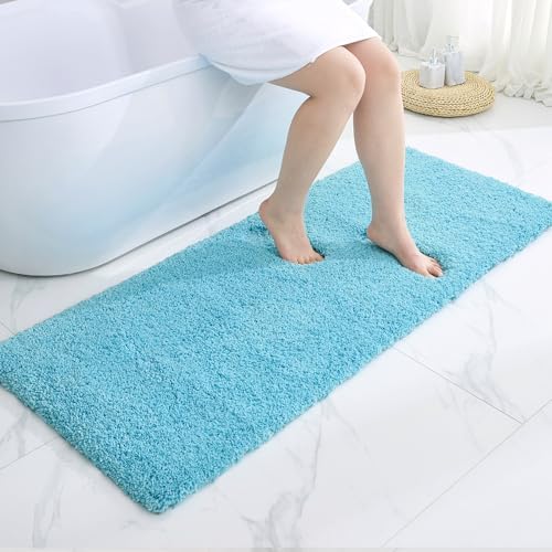 Disolla Teal Bathroom Rugs 24x48, Non-Slip Plush Thick Bath Mat by Disolla
