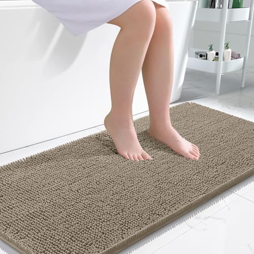 OLANLY Bathroom Runner Rugs 45x27, Extra Soft Absorbent Chenille Bath Rugs by OLANLY