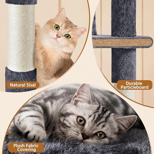 Yaheetech 62in Cat Tree with 2 Condos Sisal Scratching Post Sturdy Tower - Image 6