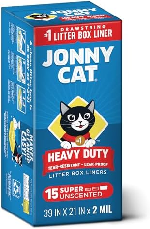 Jonny Cat Litter Box Liners Heavy Duty, Tear & Leak Resistant Super 15ct by JonnyCat