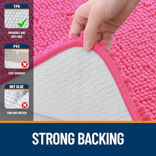 OLANLY Bathroom Runner Rugs 47x17, Extra Soft Absorbent Chenille Bath Rugs - Image 6