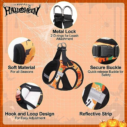 BEAUTYZOO Halloween Dog Harness Medium Sized and Leash Set, No Pull Pet Vest - Image 3