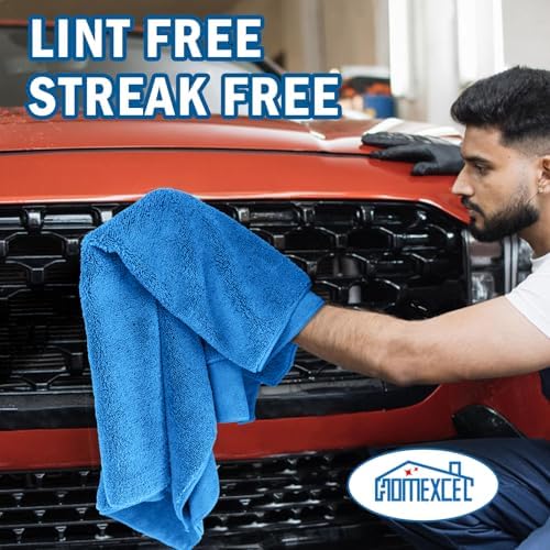 HOMEXCEL Professional Large Microfiber Car Drying Towels 2 Pack - Image 6