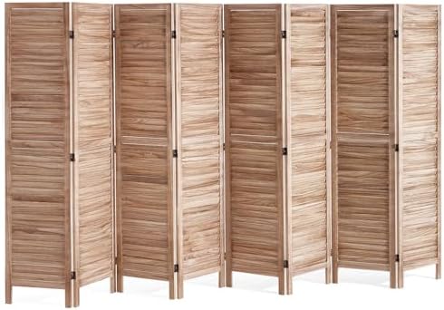 VEVOR Wood Room Divider, 8 Panel Wood Folding Privacy Screen, 66.9 Inches Tall by VEVOR