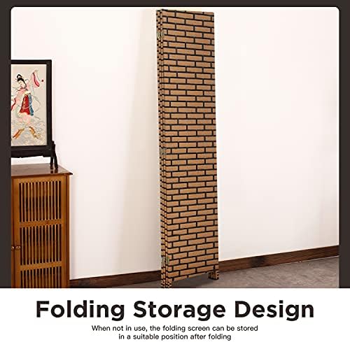 FDW 4-Panel Folding Room Divider | 6ft, Brick | Light & Portable - Image 6