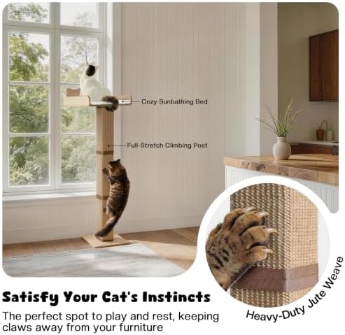 Cat Window Perch with Thick Sisal Scratching Post, Cat Hammock - Image 3