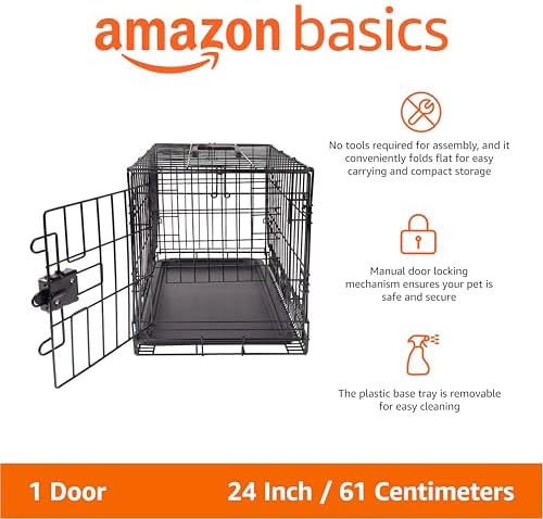 Amazon Basics Portable, Foldable Metal Wire Small Dog Crate - Image 2