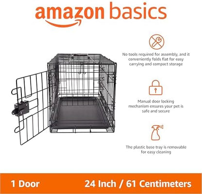 Amazon Basics Portable, Foldable Metal Wire Small Dog Crate - Image 2